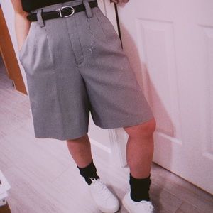 VINTAGE HIGH-WAISTED PLAID SHORTS